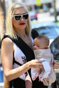 Gwen Stefani out in Santa Monica with her son Apollo - Ergo Baby