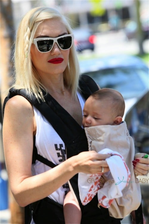 Gwen Stefani out in Santa Monica with her son Apollo - Ergo Baby