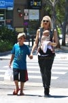 Gwen Stefani out in Santa Monica with her sons Apollo & Kingston