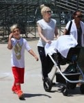 Gwen Stefani with sons Kingston and Apollo at Zuma'a soccer practice