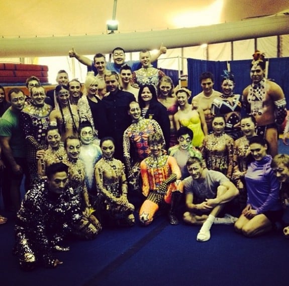 Gwen Stefani with the cast of Totem, Santa Monica