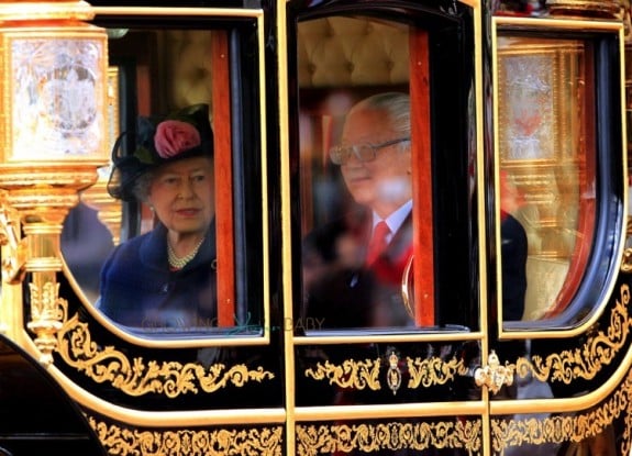 HRH Queen Elizabeth II at Singapore State Visit to Britain of President Tony Tan Keng Yam