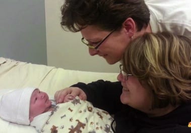 Heidi and Rachel McFarland with adoptive son Gabriel