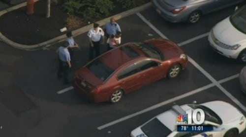 Helicopters video baby being rescued from locked car outside Walmart Philadelphia