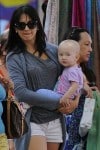 Hilaria Baldwin with daughter Carmen in Madrid