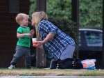 Hilary Duff plays son Luca out at the park in LA