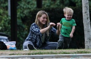 Hilary Duff plays son Luca out at the park in LA