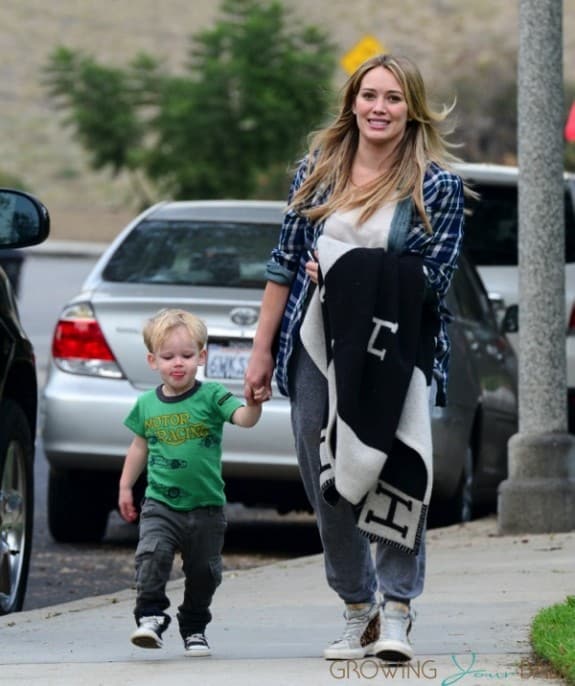 Hilary Duff with son Luca out in LA