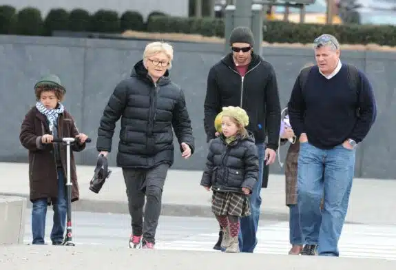 Hugh Jackman, his wife Deborra Lee Furness, and their children Ava Eliot and Oscar Maximillian enjoy a beautiful day in the park in New York City
