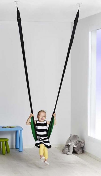 IKEA GUNGGUNG Swing with child in sling seat