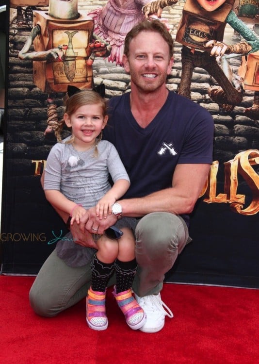 Ian Ziering with daughter Mia at At Boxtrolls Premiere