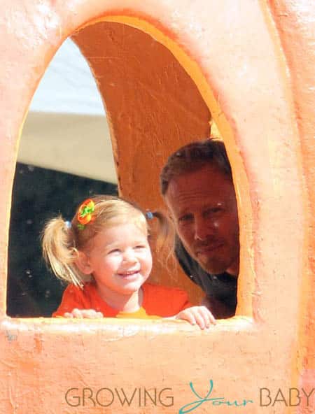 Ian Ziering with daughter Mia at Mr. Bones Pumpkin Patch