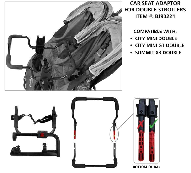 summit x3 double car seat adapter