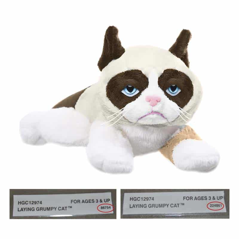 Image of recalled Grumpy Cat 8" Laying