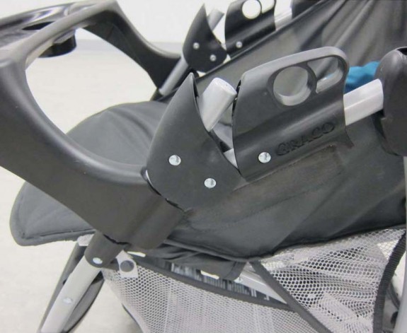 Image of recalled graco Stroller fold lock (side view)