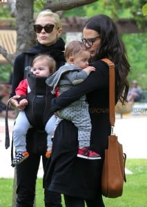 Jaime King and Jordana Brewster at the park with their kids James and Julian