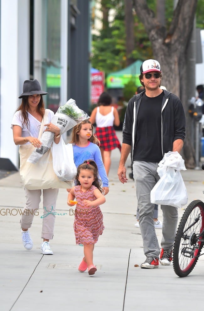 Jason Bateman and wife Amanda Anka out in LA with their daughters Frances and Maple