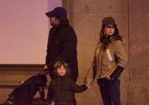 Javier Bardem and Penelope Cruz out in Madrid with kids Leo and Luna