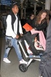 Jay Z and Beyonce arrive in London with their daughter Blue