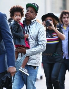 Jay Z and Beyonce with daughter Blue Ivy out in Paris