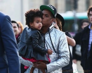 Jay Z out in Paris with daughter Blue Ivy
