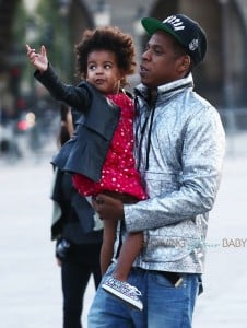 Jay Z out in Paris with daughter Blue Ivy