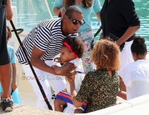 Jay-z and Beyonce with daughter Blue Ivy on vacation in France