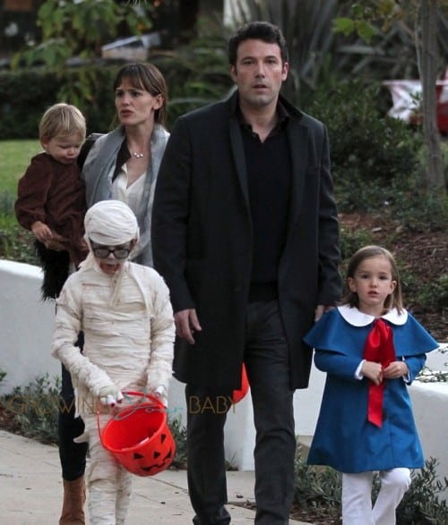 Jennifer Garner and Ben Affleck out for Halloween with their kids Sam, Seraphina and Violet