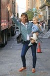 Jennifer Garner tries to hail a cab in NYC
