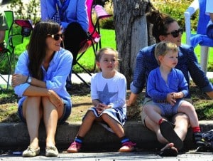Jennifer Garner with kids Seraphina and Sam at 4th of July Parade in Pacific Palisades