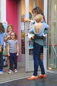 Jennifer Garner with kids Violet,  Seraphina and Samuel out in NYC