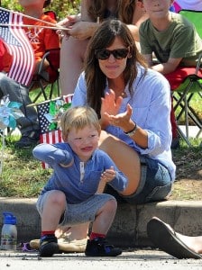 Jennifer Garner with son Sam at 4th of July Parade in Pacific Palisades
