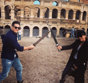 Jennifer Lopez and Casper Smart at the Colosseum in Rome