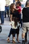 Jennifer Lopez with twins Max and Emme Anthony on the set of  'The Boy Next Door' in Los Angeles