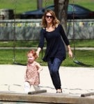 Jessica Alba out at the park with daughter Haven