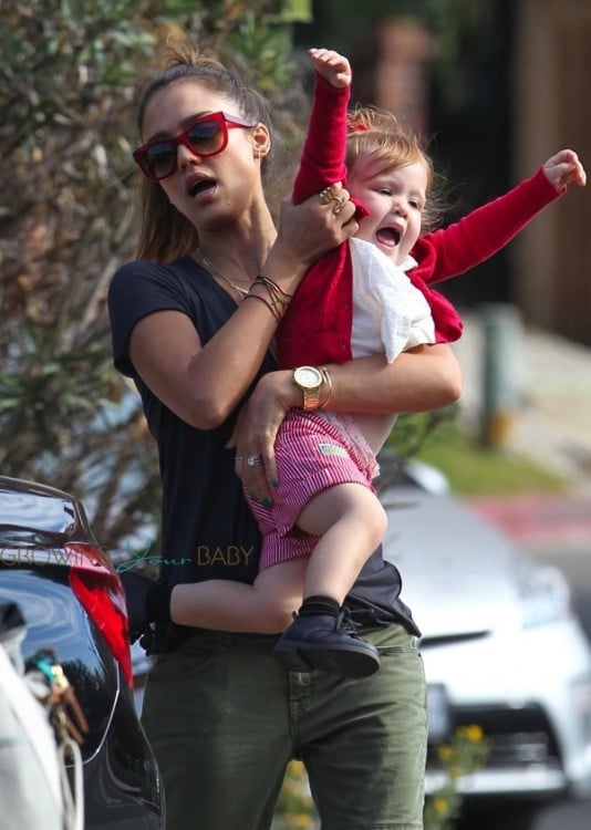 Jessica Alba visits the park with her daughter Haven