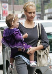 Jessica Alba with daughter Honor Timi leslie Charlie bag