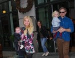 Jessica Simpson and Eric Johnson leave their NYC hotel with kids Ace and Maxwell