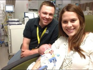 Jessica and Josh Swainston with baby Max