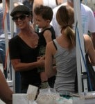Jillian Michaels and her family at the farmers market in Malibu