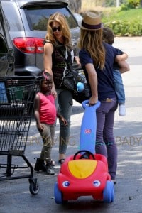 Jillian Michaels & Partner Heidi Rhoades Take Their Children Out For Lunch