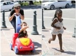 Jillian Michaels plays with her son Phoenix and daughter Lukensia