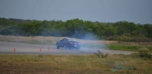 Johnny Unser on the skid pad at Cooper Tire