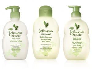 Johnson's Natural baby lotion, baby shampoo and head-to-toe baby wash