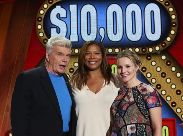 Jon Davidson, Queen Latifah and Kristen Bell play 10,000 pyramid