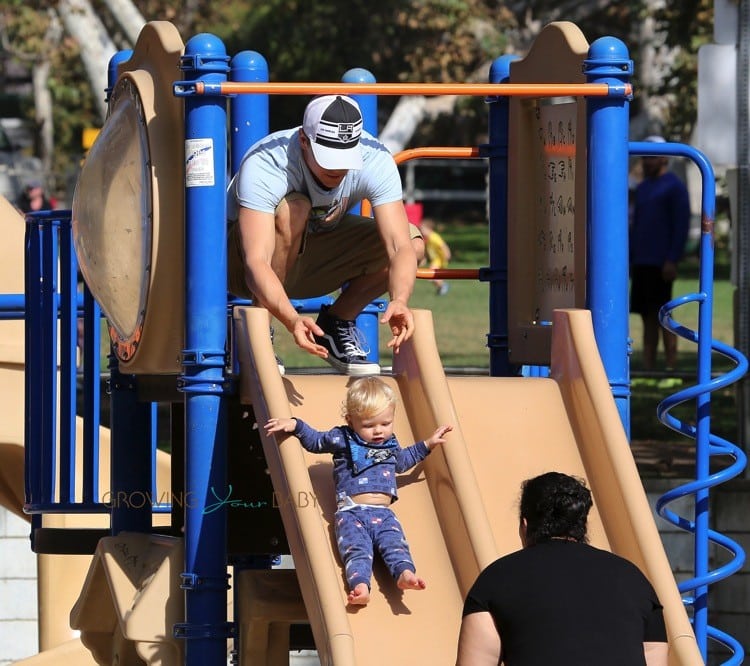 Josh Duhamel at the park with son Axl in  Santa Monic
