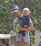 Josh Duhamel at the park with son Axl in Santa Monica