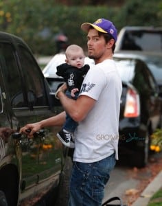 Josh Duhamel leaves Oliver Hudson's house with son AXL