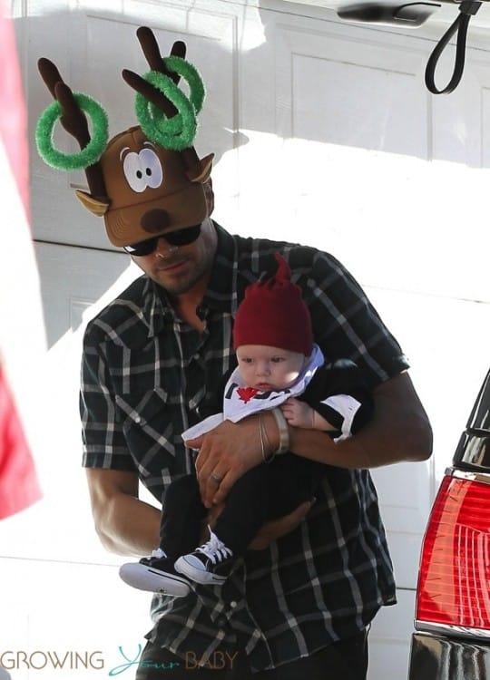 Josh Duhamel with son AXL on Christmas