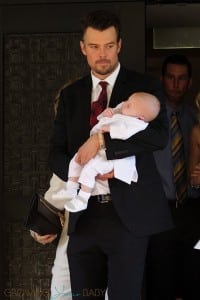 Josh Duhamel with son Axl at his baptism